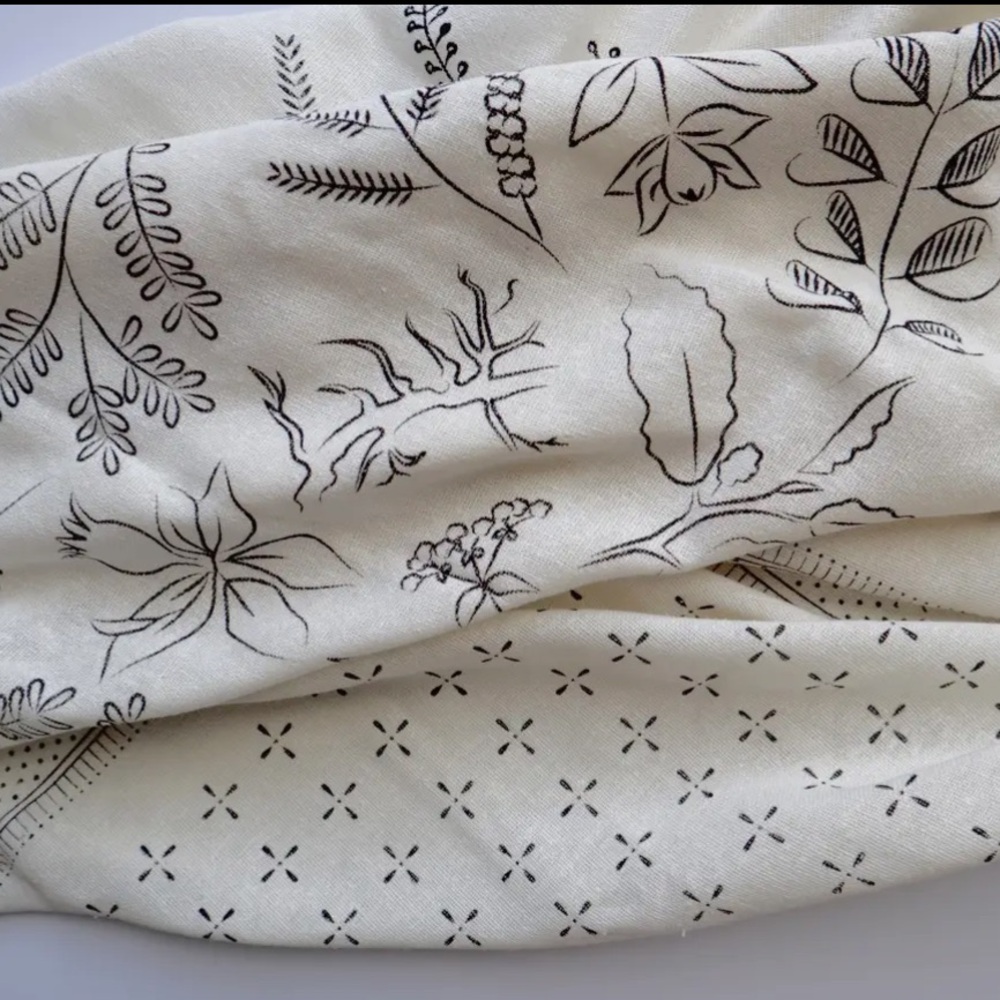 Cream Botanical Print Plant Dyed Bandana  NWT - Picture 4 of 4